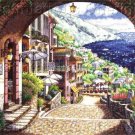 Park Mediterranian View Cross Stitch Kit Italian Coastal View