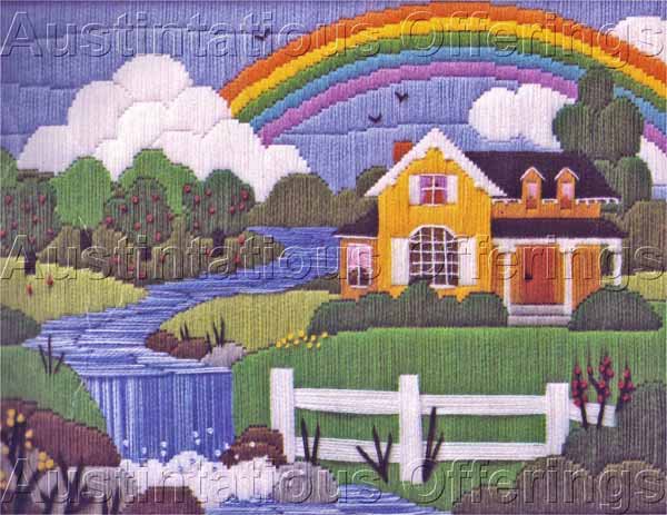 Rare Russell Bushee Summer House Rainbow Longstitch Needlepoint Kit