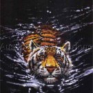 Rare Jackson Big Cat Midnight Predator No Count Cross Stitch Kit Swimming Tiger