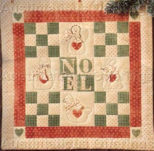Rare Antiqued Quilted Christmas Toys Banner Stitchery Kit Suitable for Beginners