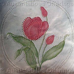 Rare Jean Fox Candlewicking Crewel Embroidery Floral Pillow Kit Tulip
