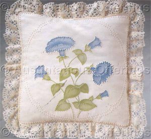 Rare Jean Fox Candlewicking Crewel Embroidery Floral Pillow Kit Petunia