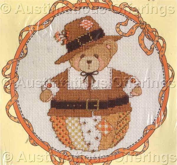 RARE PRISCILLA HILLMAN CROSS STITCH KIT ROLY POLY CHERISHED TEDDY NOVEMBER