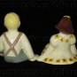 Mid Century Porcelain Farm Boy and Girl Shelf Sitter Figurines