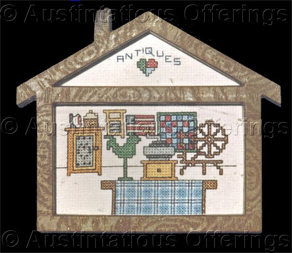Country Village Vintage Shop Counted Cross Stitch Kit Antiques Store