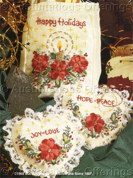 Christmas Gift Giving Moire Holiday Gift Set Silk Ribbon Embroidery Set Kit