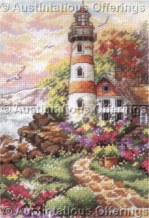 Rare Orpinas Oceanside Day Break Counted Cross Stitch Kit Light House