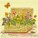 Rare Gosz Spring Flower Basket Crewel Embroidery Kit Charming Victorian Postcard Style