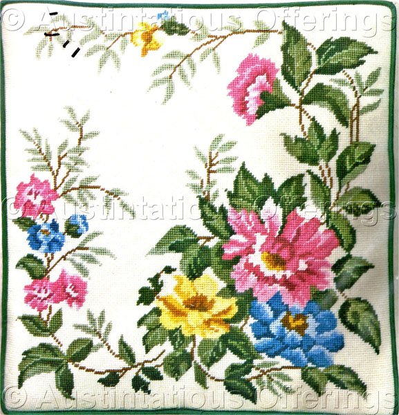 Meredith Scott Classic Wild Roses Needlepoint Kit Elsa Williams