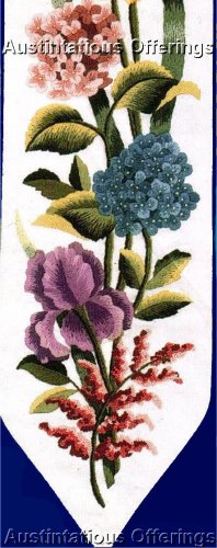Rare Williams Summer Iris Floral Crewel Embroidery Bellpull Kit Michael LeClair
