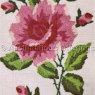 Beginners Pink Rose with Buds Crewel Embroidery Kit
