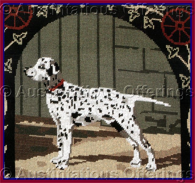 SARA DAVENPORT VICTORIAN DOG TAPESTRIES FIRE HOUSE DALMATIAN NEEDLEPOINT KIT