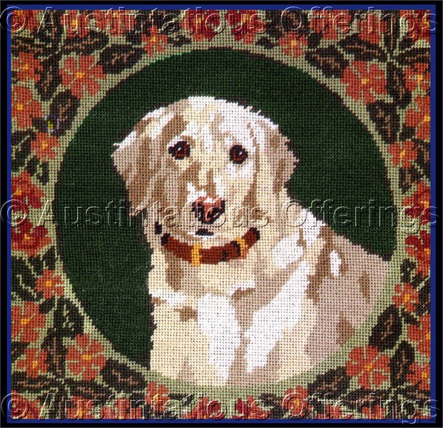 SARA DAVENPORT VICTORIAN DOG TAPESTRIES GOLDEN RETRIEVER NEEDLEPOINT KIT