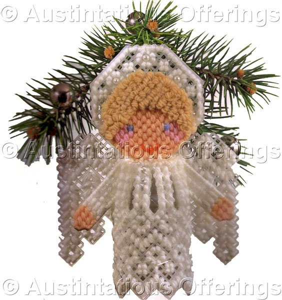 Dick Martin Christmas Angel Plastic Canvas Needlepoint Kit Suitable for Beginning Stitchers