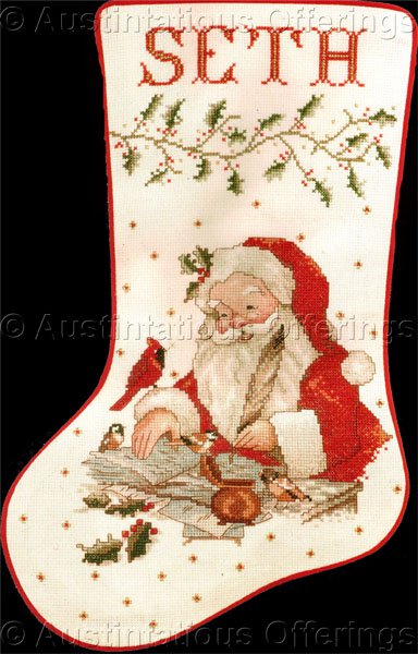 Dimensions: Checking His List - Counted Cross Stitch Stocking Kit