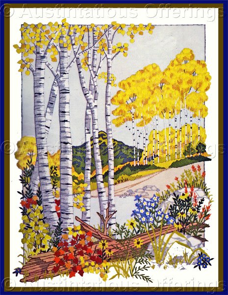 RARE GEORGIA BALL COLORADO ROCKIES SUMMER RETREAT CREWEL EMBROIDERY KIT