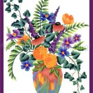 Elsa Williams Vibrant Floral Crewel Embroidery Kit Butterfly Bush Blooms Ivy Leaves Michael LeClair