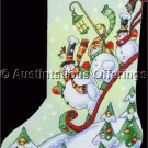 Michael Stoebner Folk Art Snowmen Cross Stitch Stocking Kit Christmas Sledding Winter Cheer