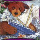 Rare Susan Rios Artwork Reproduction Teddy Bear Needlepoint Pillow Kit Theodore