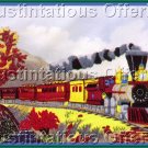 Rare Hudson River Railroad Train Portrait Crewel Embroidery Kit FF Palmer Currier Ives