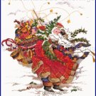 PEGGY ABRAMS WINDSWEPT SANTAS GOLD COLLECTION CROSS STITCH KIT WINDSWEPT ST NICK IN RED ROBE
