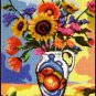 Rare Gillum Vibrant Bouquet in Painted Pitcher Needlepoint Kit Bold Modern Floral