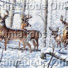Persis Clayton Weirs Artwork Reproduction Snow Covered Bucks CrossStitch Kit Wintry Deer