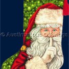 Patricia Pinto Secretive Santa Claus Gold Collection Counted Cross Stitch Christmas Stocking Kit