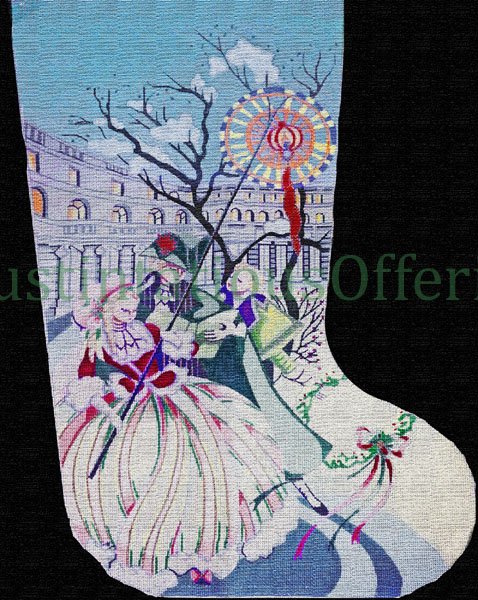 Rare Conn Baker Gibney Crazy Quilt Needlepoint Stocking Kit Patchwork  Christmas Sock