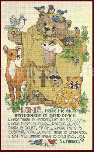 Rare Gillum Inspirational St Francis with Woodland Friends Counted Cross Stitch Kit