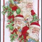 Rare Giampa Three Views of Father Christmas Cross Stitch Kit Santa Claus with Sack of Toys