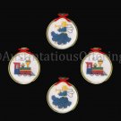 Yuletide Ornament Set Christmas Steam Train And Herald Angel with Horn Cross Stitch Kit
