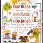 Inspirational Childhood Prayer Cross Stitch Kit Teddy Bear God Bless