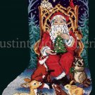 Rare Griffith Father Christmas Cross Stitch Stocking Kit Santa Claus with Woodland Friends