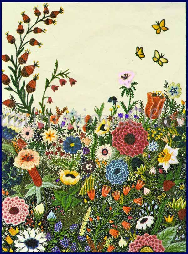 Rare Wildflower Fantasy Crewel Embroidery Kit Abundant ...