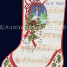 Rare Snowy Winter Church Cross Stitch Stocking Kit Silent Night Christmas Hymn