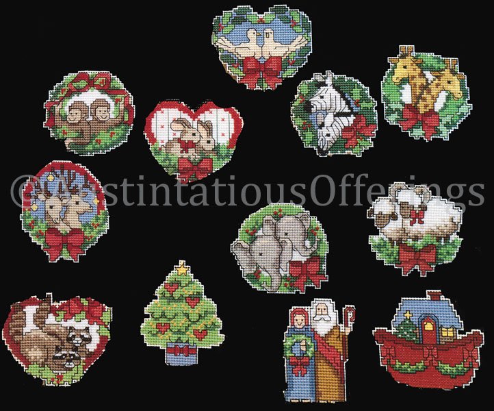 Rare Inspirational Noah Christmas Ornaments Cross Stitch Kit Ann Craig