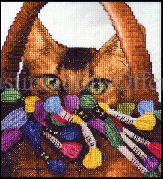 Rare Sherrie Stepp-Aweau Stitching Buddy Cross Stitch Kit Crafty Kitty Cat