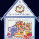 Rare Kitchen Cottage Framed Counted Cross Stitch Kit Heart Of The Home