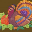 Rare Thanksgiving Turkey in Pilgrim Hat Felt Applique Wall Hanging Kit Pumpkin Patch