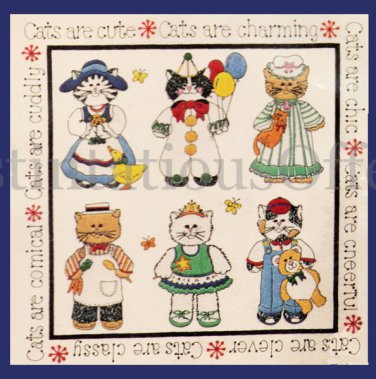Cats are Cute McChesney Floss Crewel Embroidery Kit Kitty Cat Sampler
