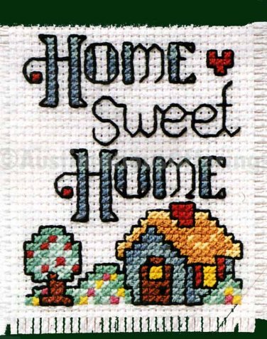 HOME SWEET HOME MINI BANNER COUNTED CROSS STITCH WALL HANGING KIT