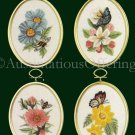 Rare Eleanor Engel  Bees Butterflies Embroidery Kit  Crewel Stitchery Apple Blossom