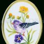 Rare Eleanor Engel Purple Finch Crewel Embroidery Kit Spring Songbird