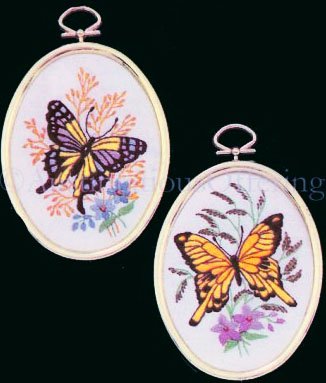 Rare Eleanor Engel Summer Crewel Embroidery Kits Butterflies