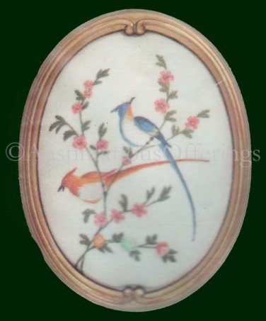 Rare Catherine Alexander Blue Oriental Birds  Crewel Embroidery Kit