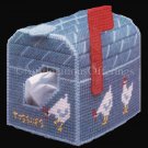 COUNTRY MAILBOX NEEDLEPOINT PLASTIC CANVAS TISSUE BOX COVER  KIT