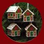 Rare Gingerbread House Ornaments Set Plastic Canvas Needlepoint Kit