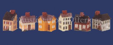 Rare Mini Cottages Set Plastic Canvas Needlepoint Kit