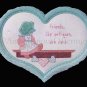 HEART HOLDER FOLKART COUNTRY FRIENDS LIKE ANTIQUES  SHELF CROSS STITCH KIT WITH FRAME